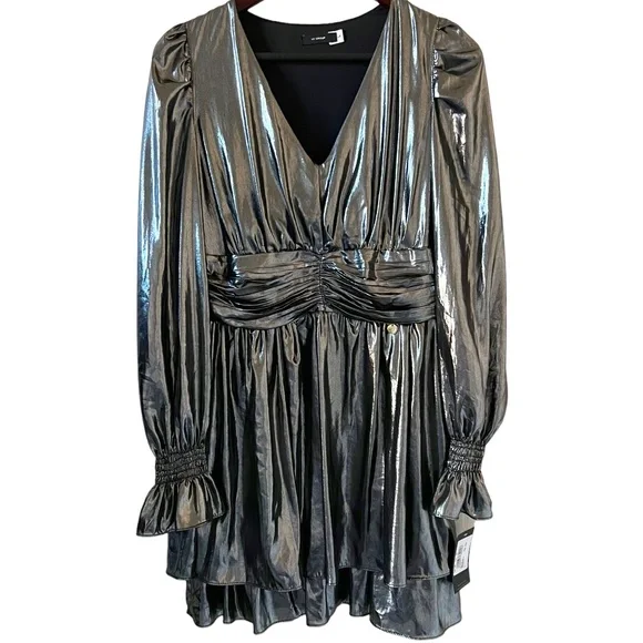 knee length dresses for ladies Women's Shiny Metallic A-Line Mini Dress main image 0